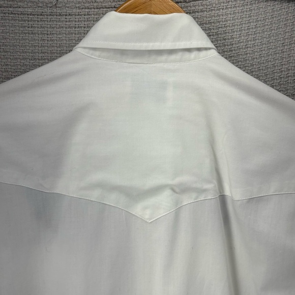 Vintage Silver Spur Shirt Mens Medium White Pearl Snap Native American Western - Picture 7 of 9